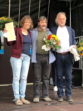 Gewinner des Kunstrpreises 2019 Katharina Kleinfeld, Luc de Bruyne, Han de Kluijver (Foto: Stadt Munster - Andrea Holz) Gewinner des Kunstrpreises 2019 Katharina Kleinfeld, Luc de Bruyne, Han de Kluijver (Foto: Stadt Munster - Andrea Holz)
